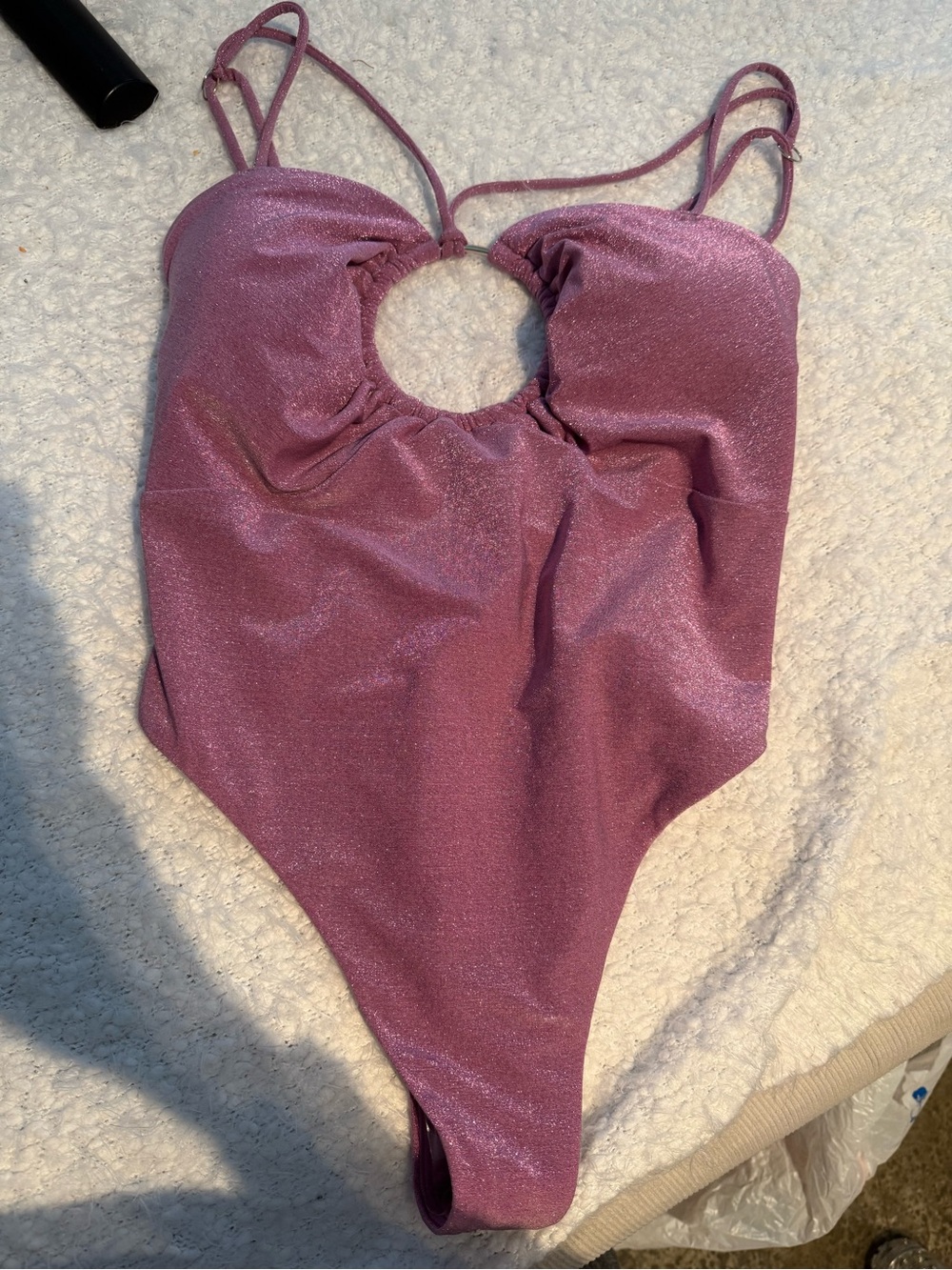 River Island Shimmery Mauve One-Piece Swimsuit